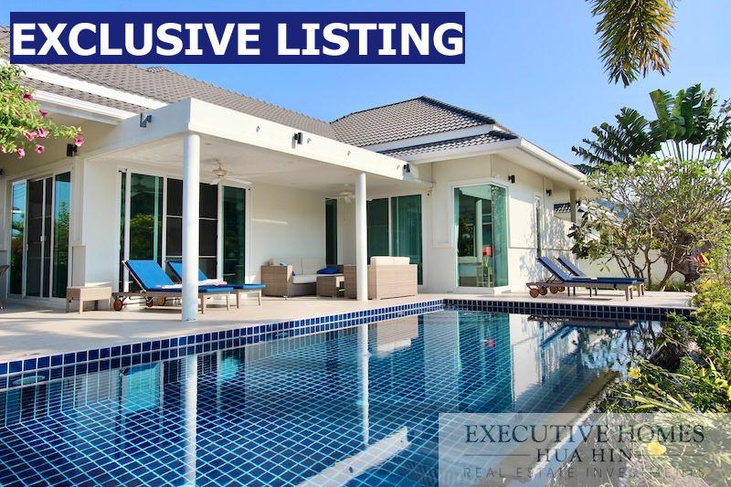 White Beach Pool Villa for Sale in Sam Roi Yod Near the Beach | Hua Hin Pool villa for sale | Dolphin Bay pool villa for sale